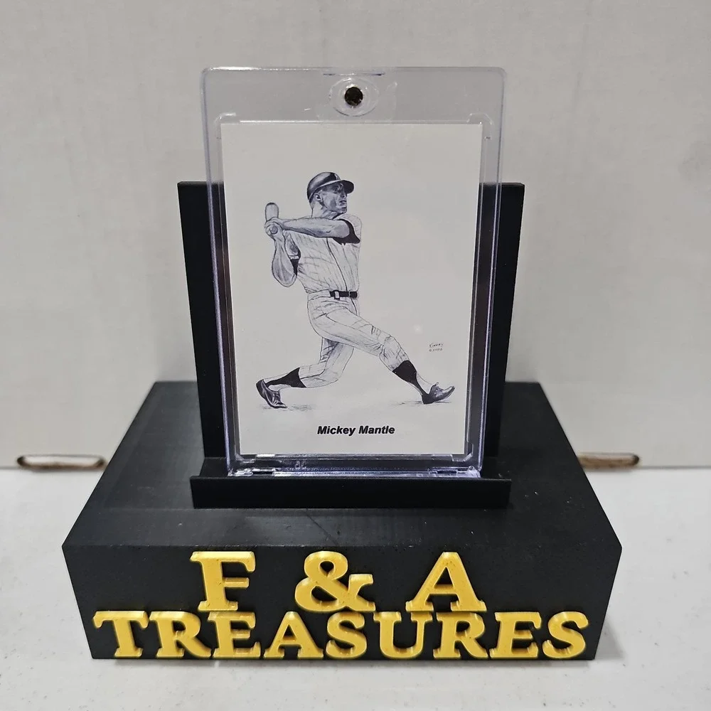 2002 Mickey Mantle Sketch Card By J. J. Kinney 4/25 Very Rare